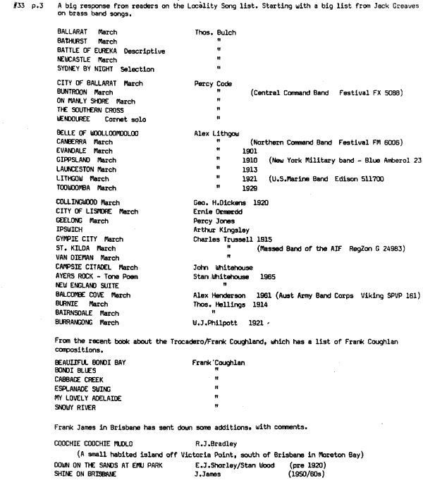 Australian Locality Songs 1900-1963