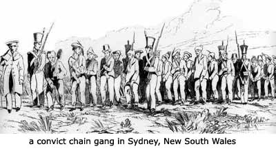 a  convict chain gang in Sydney, New South Wales